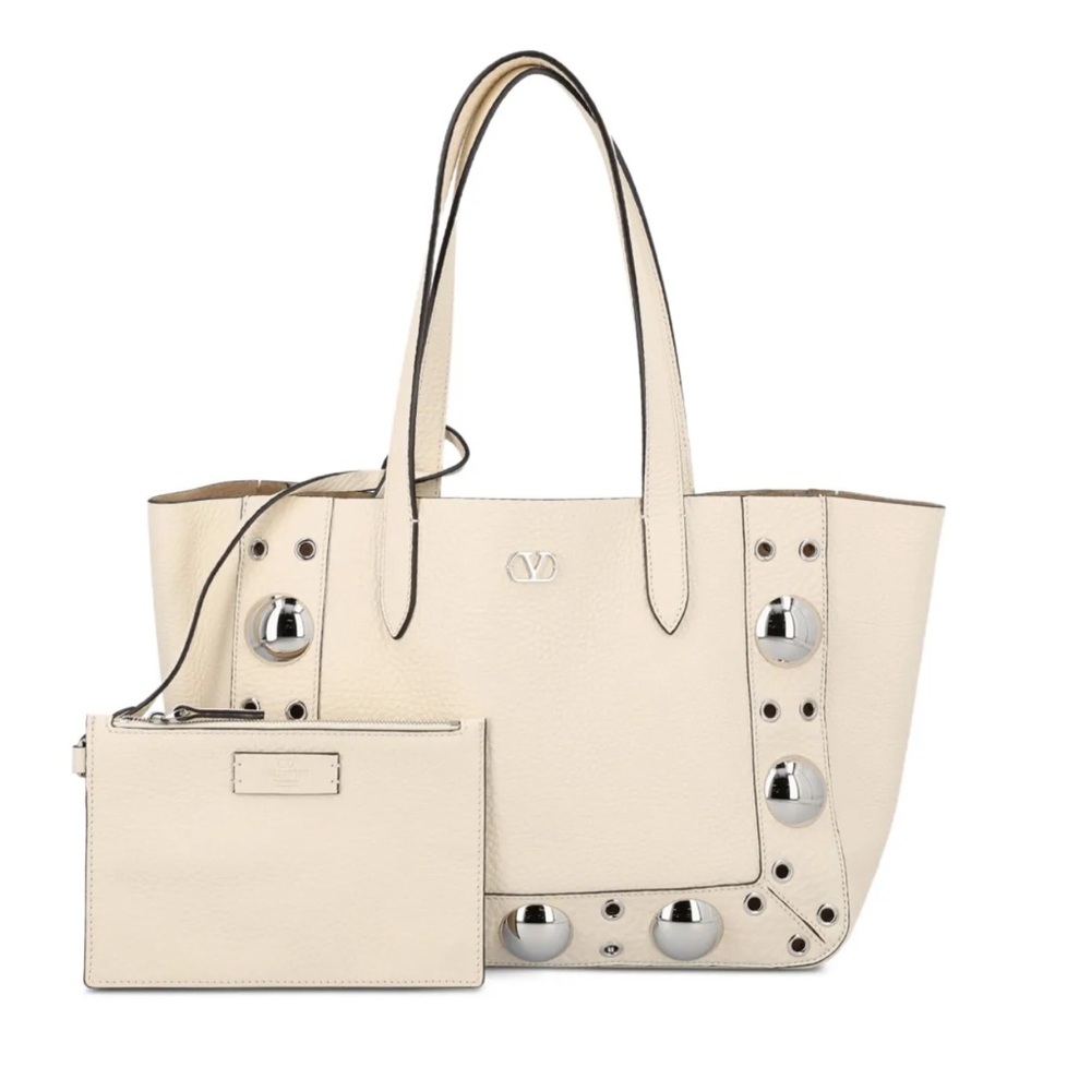 Valentino Garavani Nellcote Off White Leather Studded Tote with Pouch NWT - Picture 3 of 16